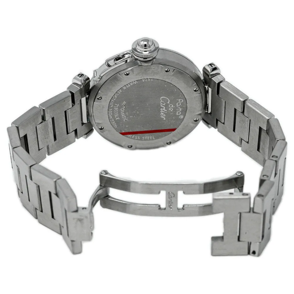 Cartier Pasha C Stainless Steel 35mm Silver Toned Arabic Dial Watch Reference #: W31074M7
