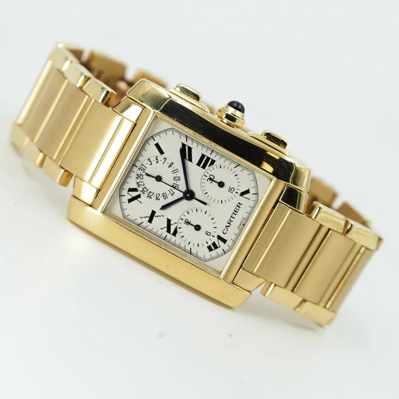 Cartier Tank Francaise Chronograph 18K Yellow Gold Quartz W50005R2