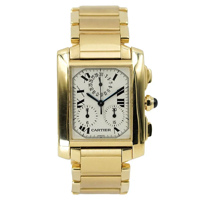 Cartier Tank Francaise Chronograph 18K Yellow Gold Quartz W50005R2