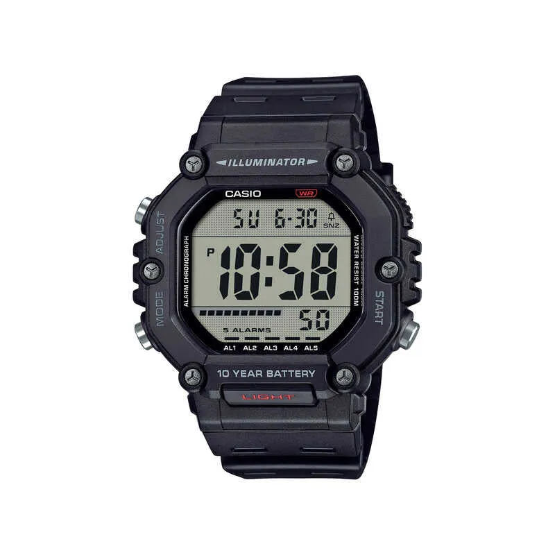 Casio AE-1600H-1AV Men Digital Watch Black Resin Strap