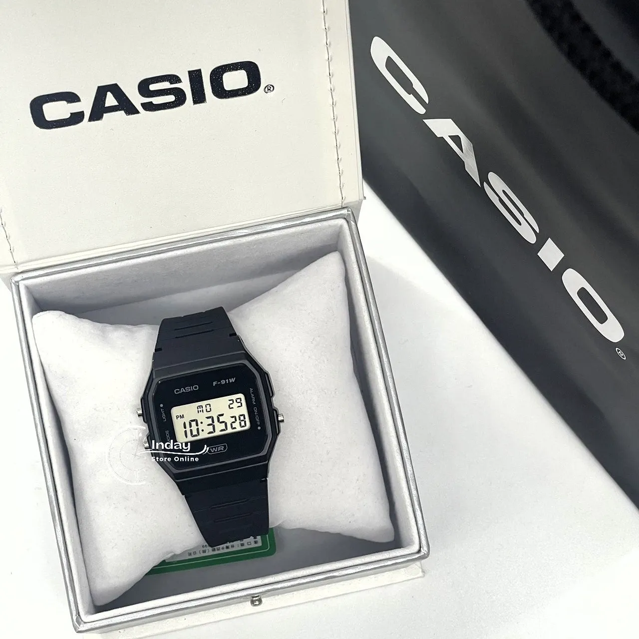 Casio Digital Women's Watch F-91WB-1A Bio-based Resin Band Battery Life: 7 years
