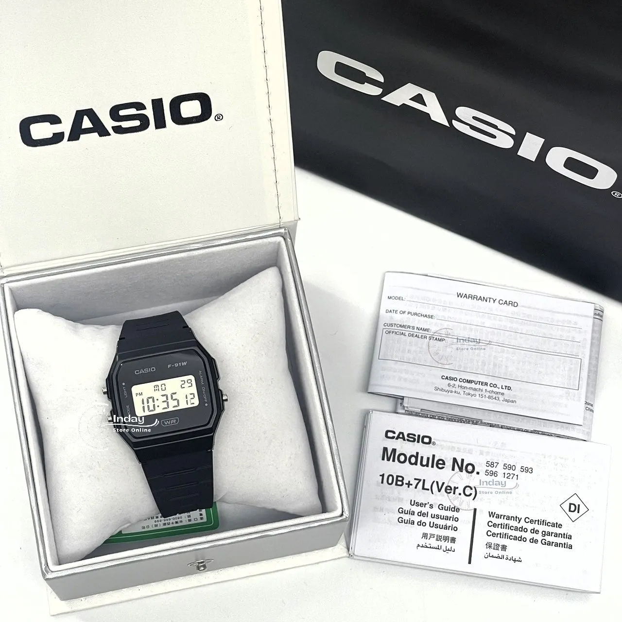 Casio Digital Women's Watch F-91WB-1A Bio-based Resin Band Battery Life: 7 years