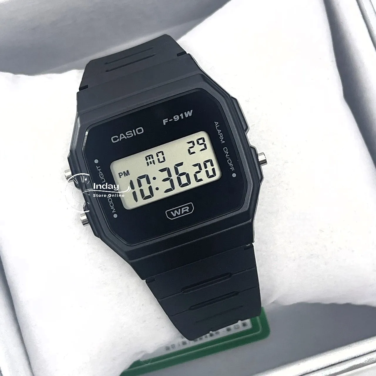 Casio Digital Women's Watch F-91WB-1A Bio-based Resin Band Battery Life: 7 years