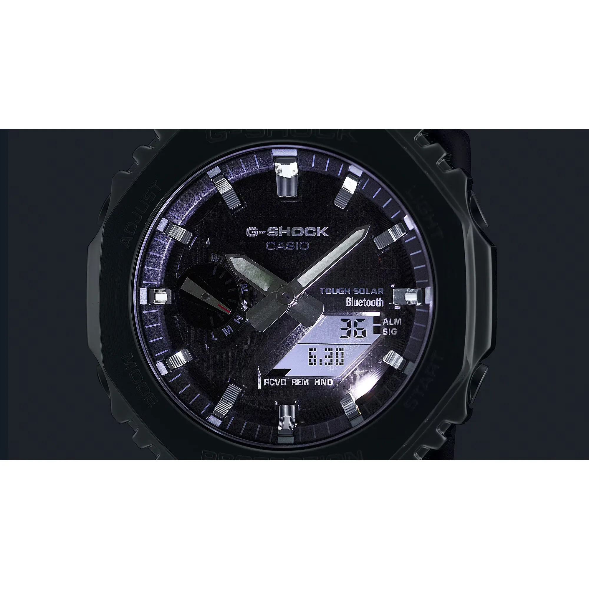 Casio G-Shock Black Steel Bezel CasiOak GBM2100-1A Bluetooth Solar Watch