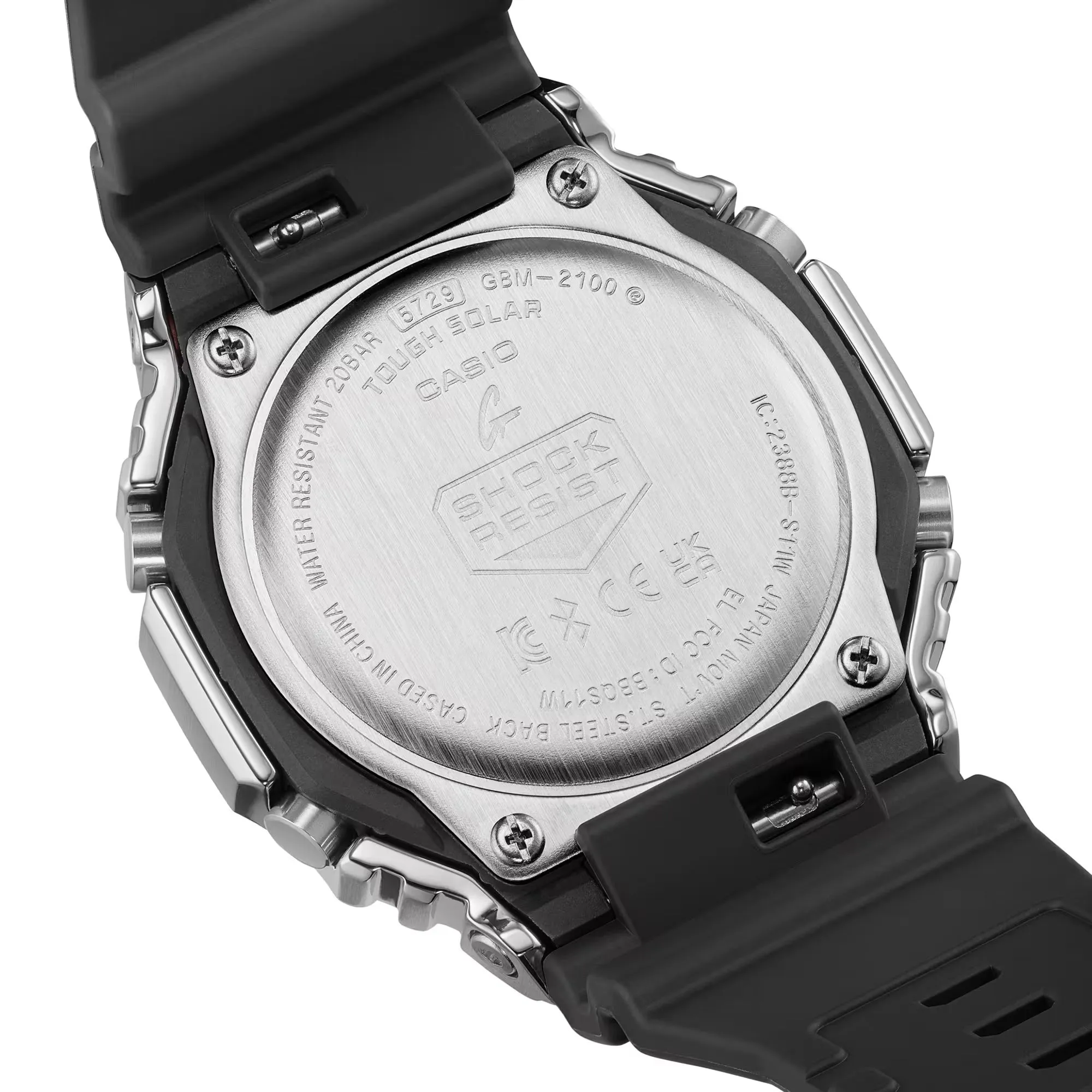Casio G-Shock Black Steel Blue CasiOak GBM2100A-1A2 Bluetooth Solar Watch