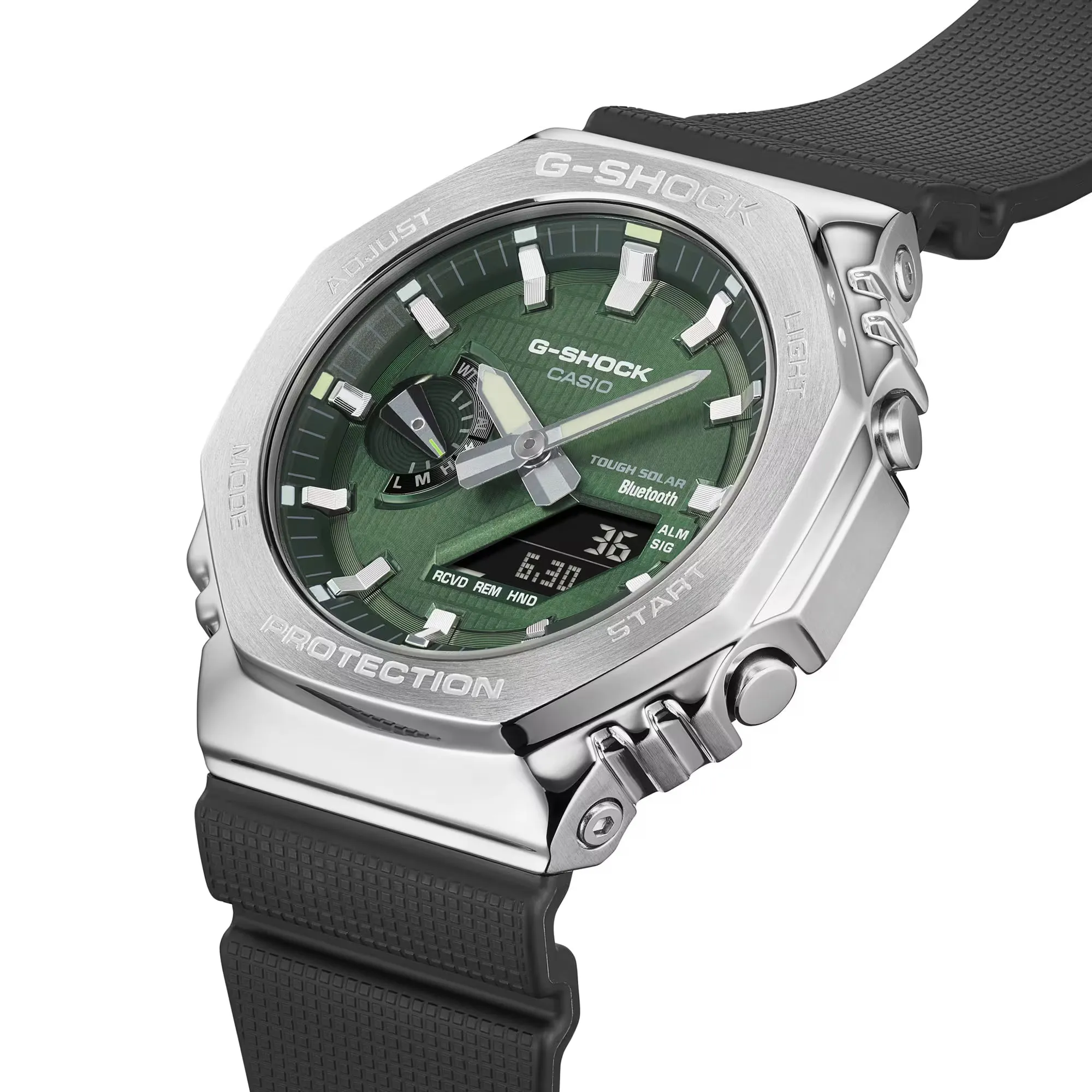 Casio G-Shock Green Steel CasiOak GBM2100A-1A3 Bluetooth Solar Watch