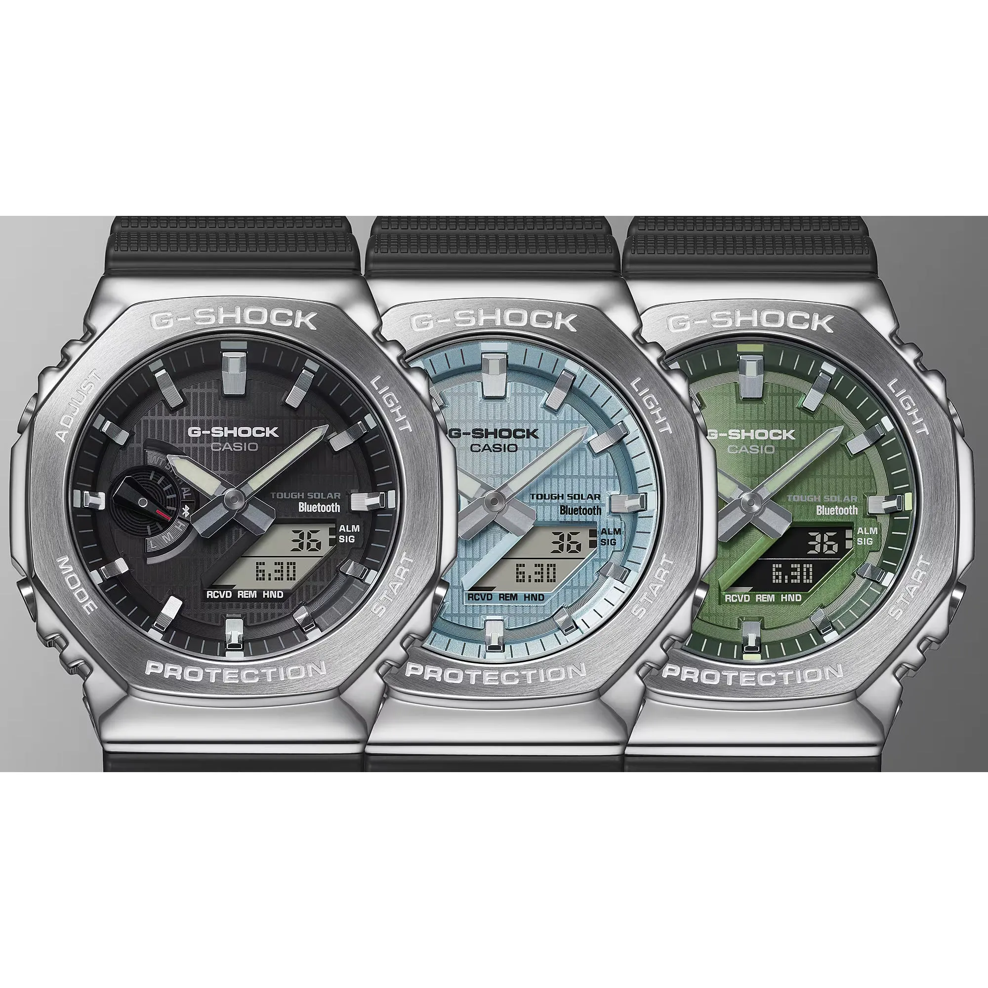 Casio G-Shock Green Steel CasiOak GBM2100A-1A3 Bluetooth Solar Watch