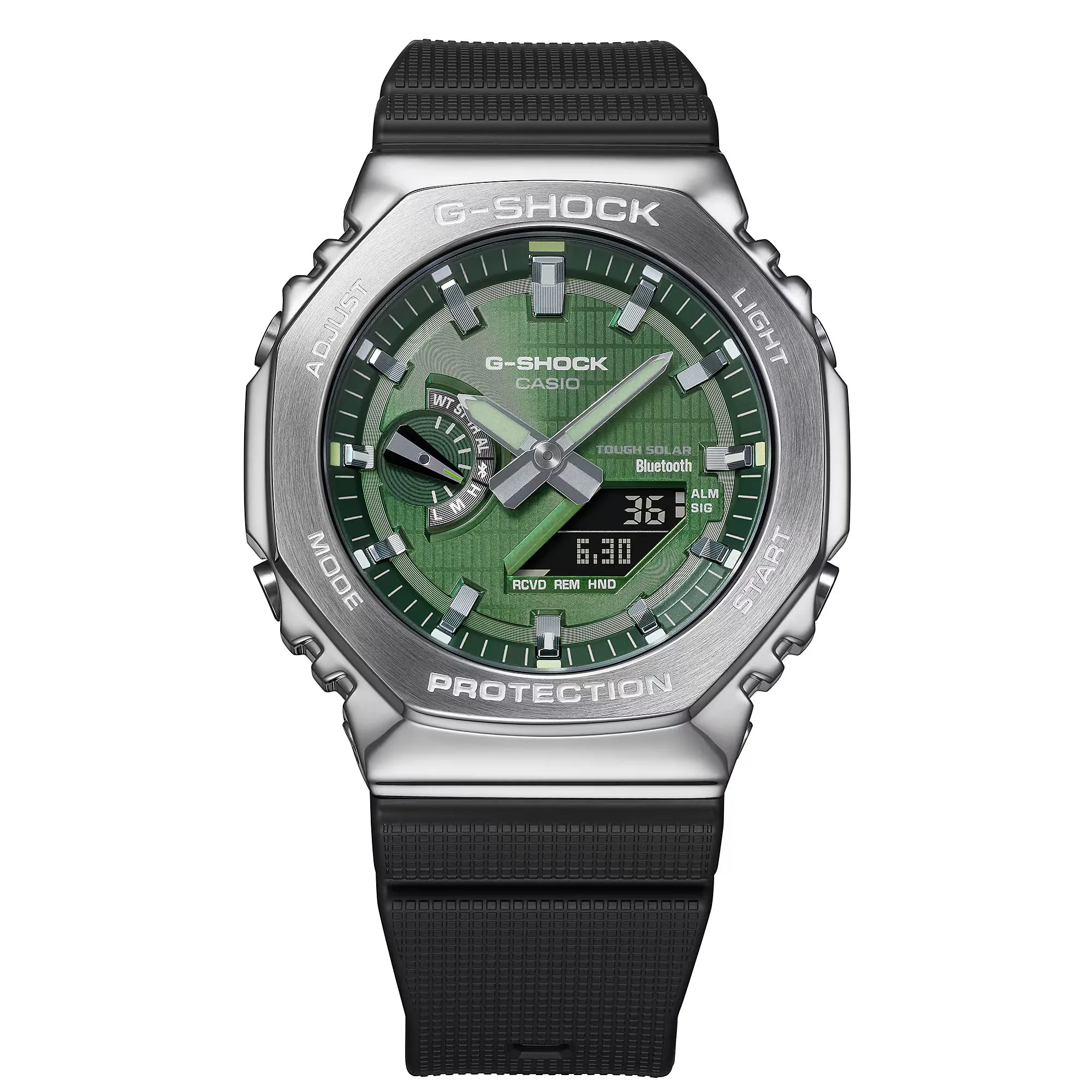 Casio G-Shock Green Steel CasiOak GBM2100A-1A3 Bluetooth Solar Watch