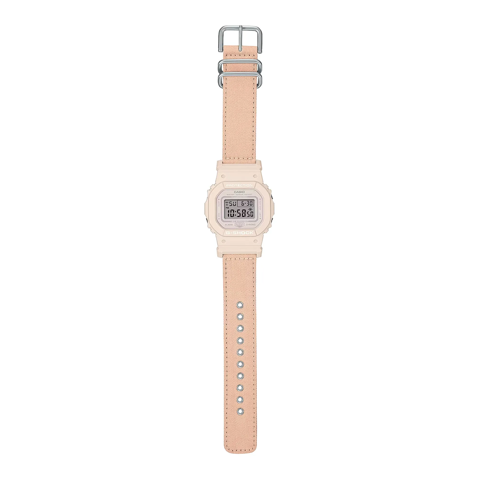 Casio G-Shock Peach Pink Canvas Womens Watch GMDS5600CT-4