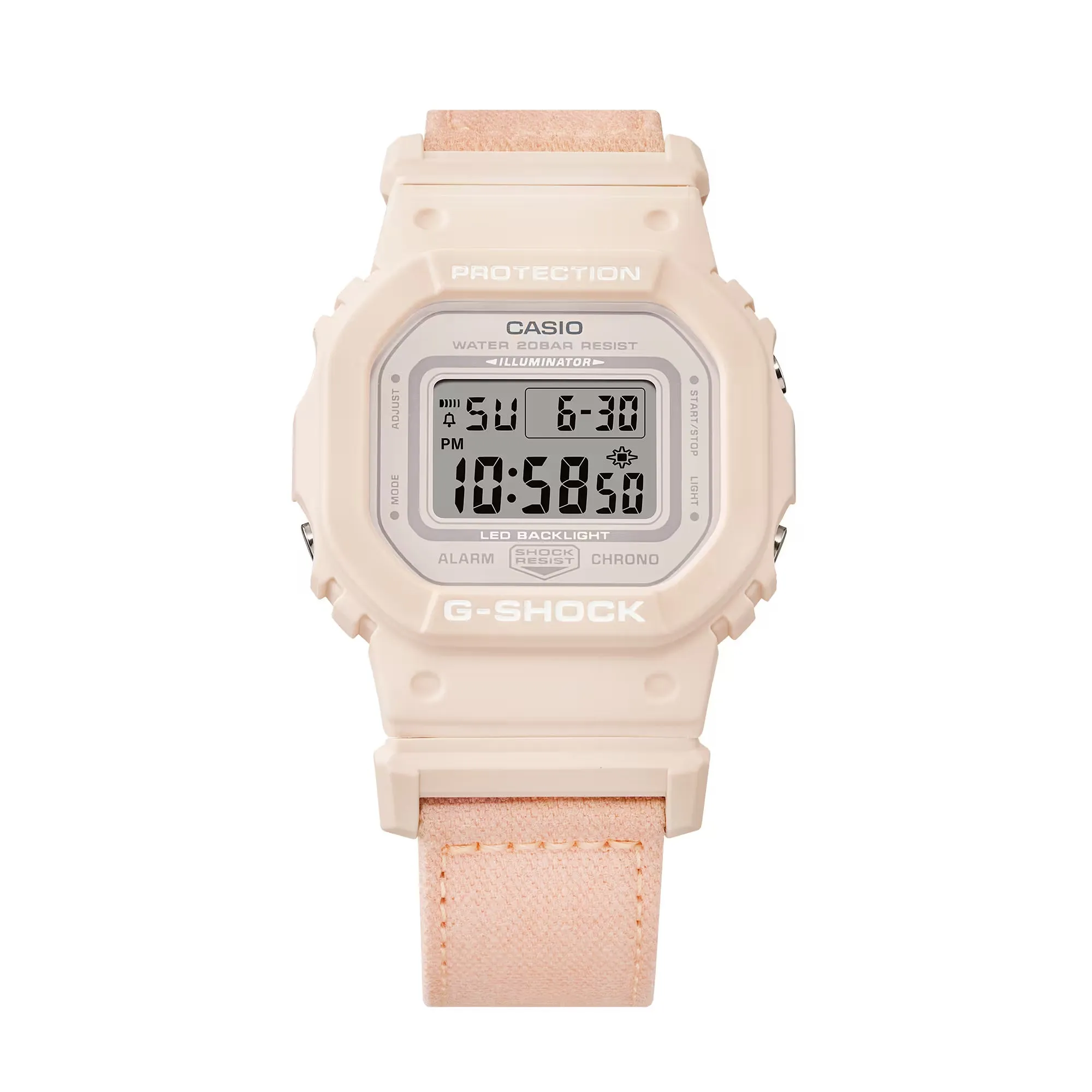 Casio G-Shock Peach Pink Canvas Womens Watch GMDS5600CT-4