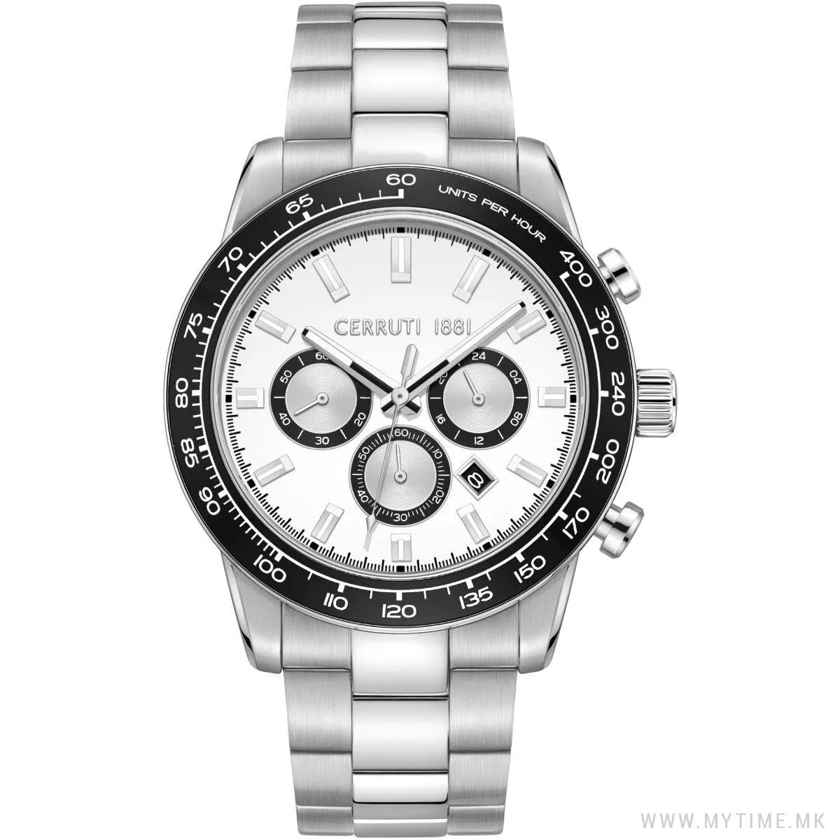 Cerruti Turchino Gents White Dial Stainless Steel Chronograph Watch