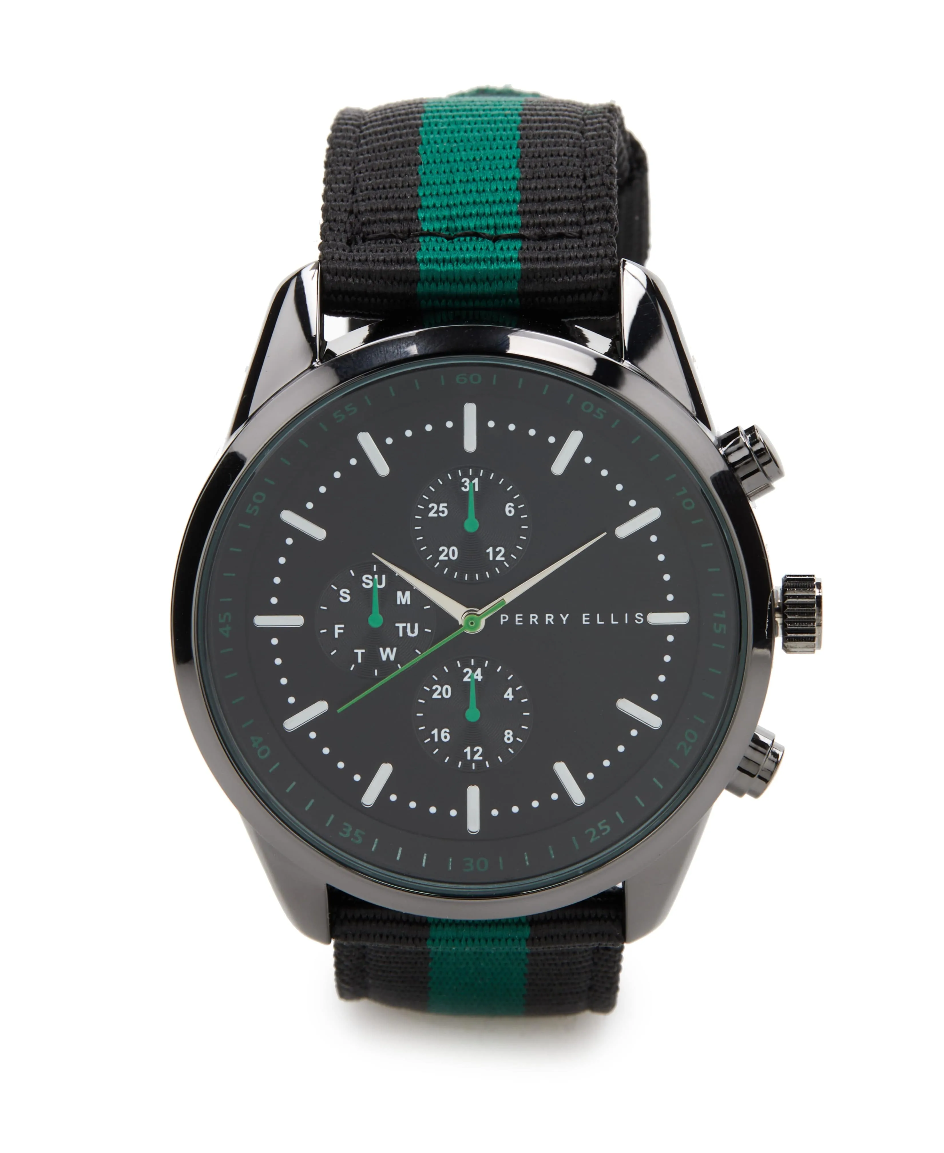 Chronograph Green Fabric Strap Watch