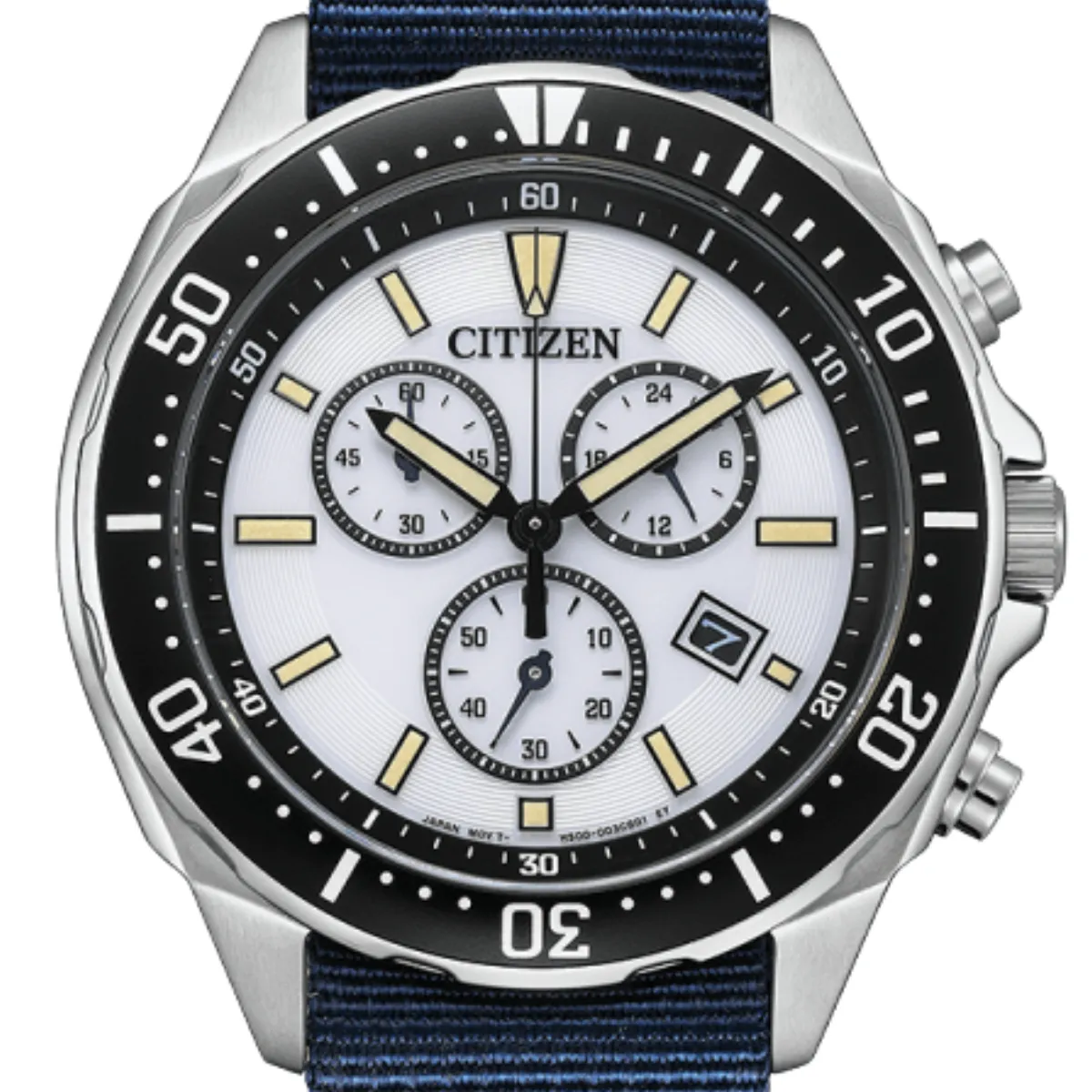 Citizen AT2500-19A AT2500 Eco-Drive White Dial Photovoltaic Blue Nylon Mens Watch
