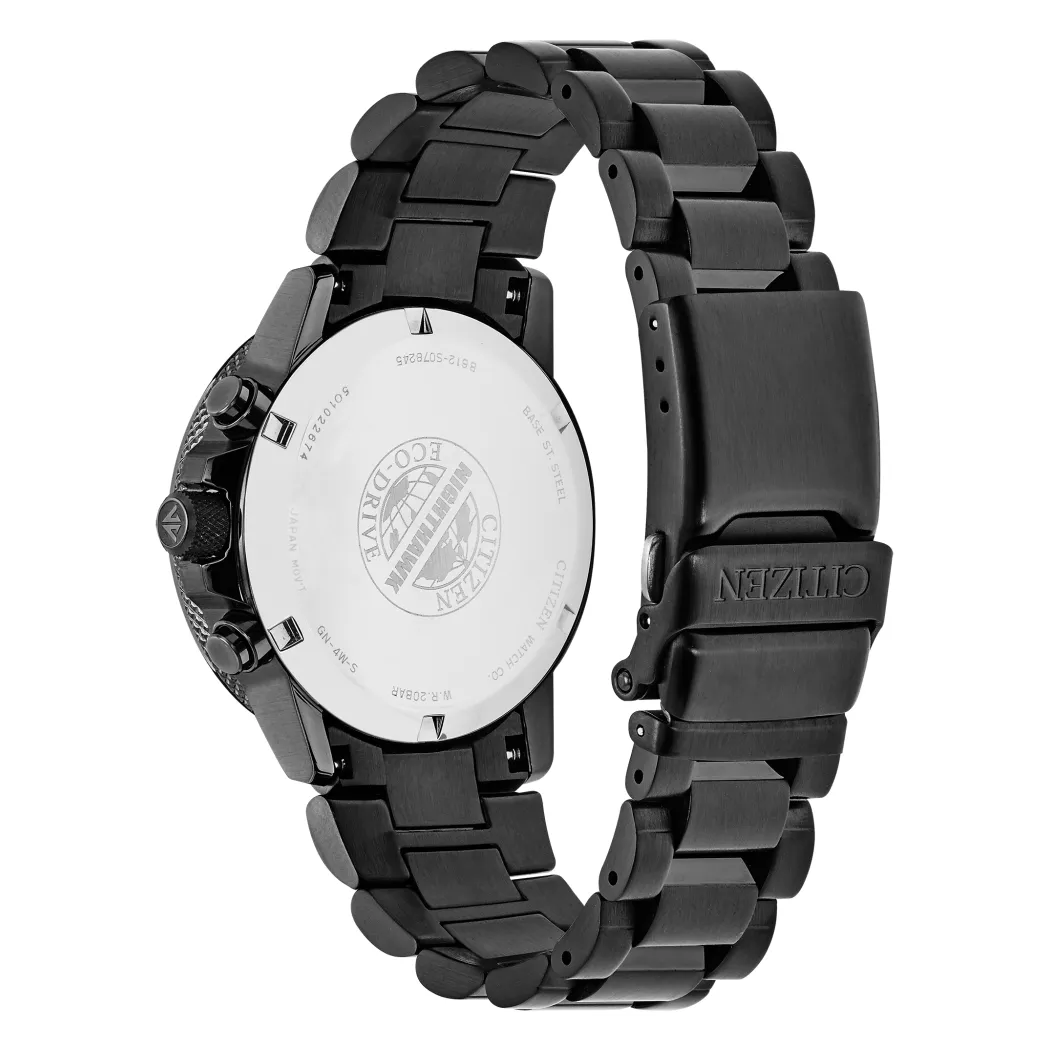 Citizen Promaster Nighthawk Mens Eco Drive Chronograph Black Tone Watch
