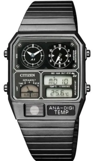 Citizen Retro Analog-Digital Temperature Display ANA-DIGI-Temp Black JG2105-93E