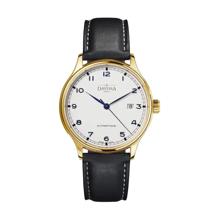 Classic Vegan Automatic Swiss-Made White Gold Executive Watch 16146415v
