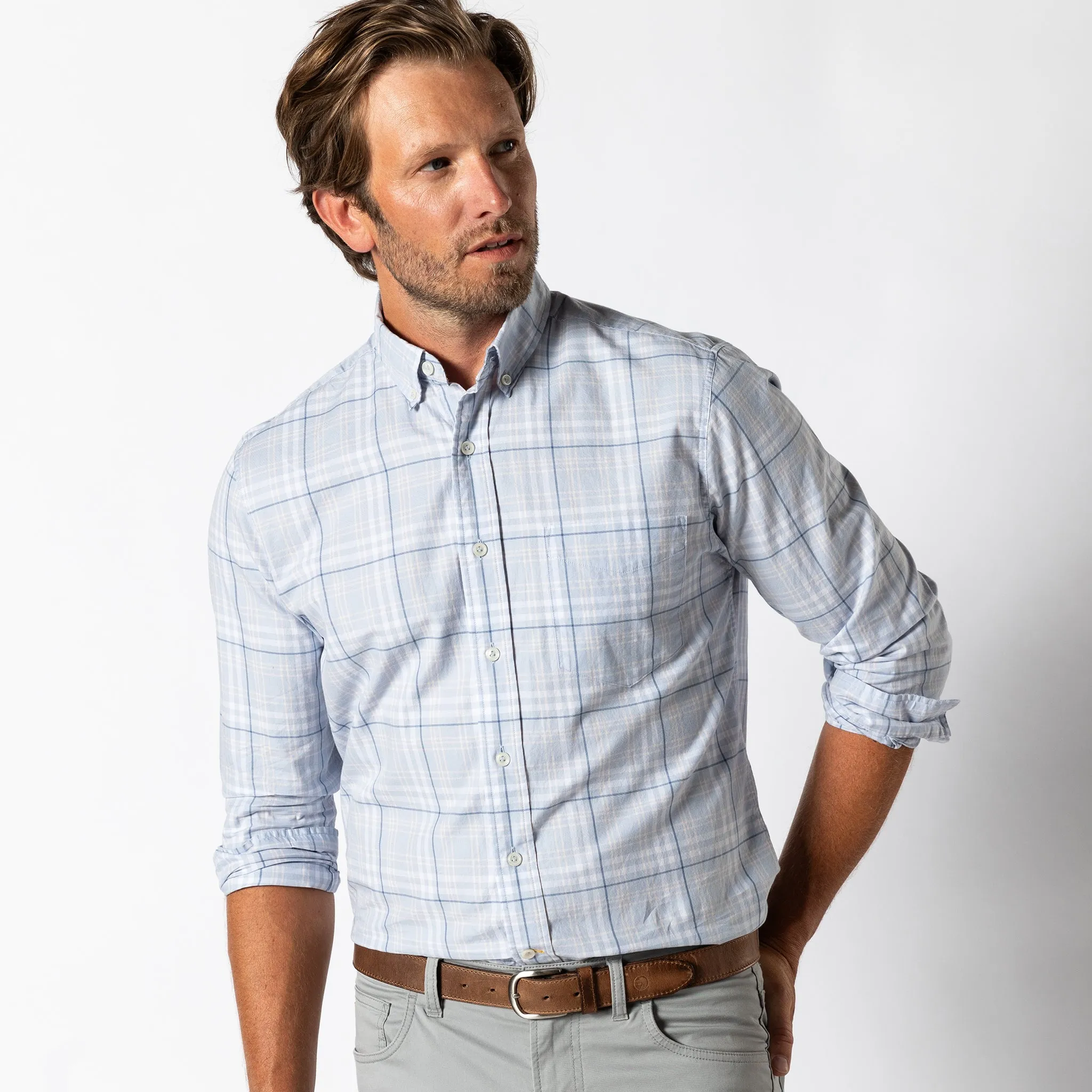 Cotton Twill Sport Shirt - Linville Plaid