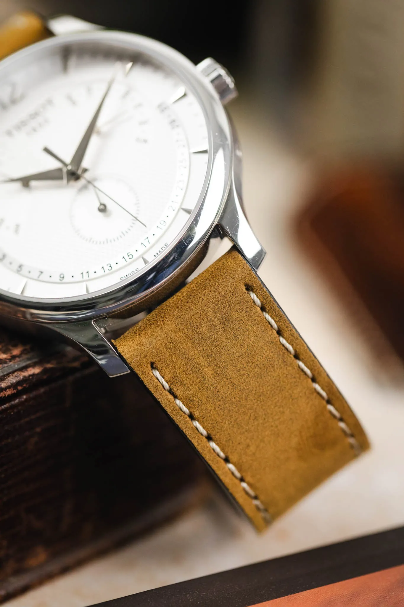 Di-Modell NEVADA Leather Watch Strap in GOLD BROWN
