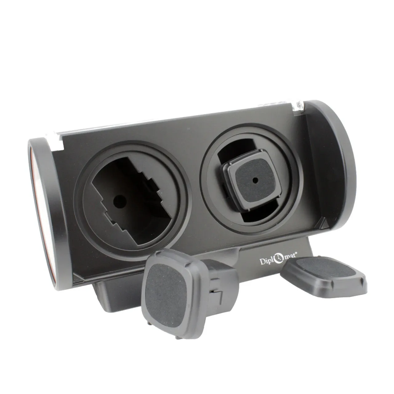Diplomat Economy Double Watch Winder - Black/Carbon Fiber Trim