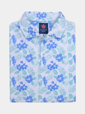 Donald Ross Mens Sport Fit MACK Polo - WHITE MULTI