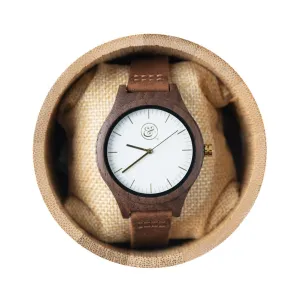 EKO & CO.™ Wood and Leather Goldtone Watch