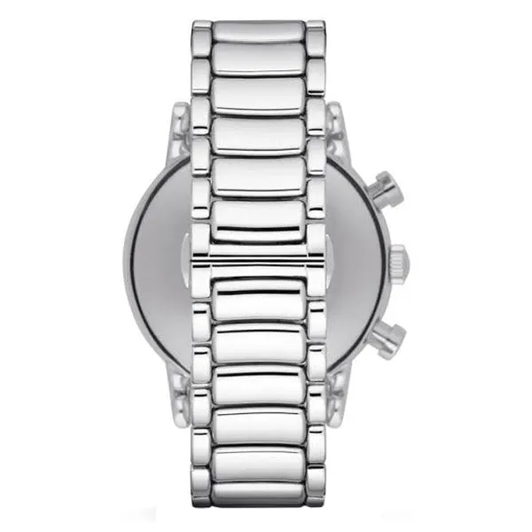 EMPORIO ARMANI Classic Black Dial Silver Stainless Steel Chronograph Watch For Gents - AR1894