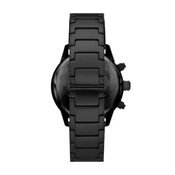 EMPORIO ARMANI Mario Black Stainless Steel Green Dial Chronograph Quartz Watch for Gents - AR11472