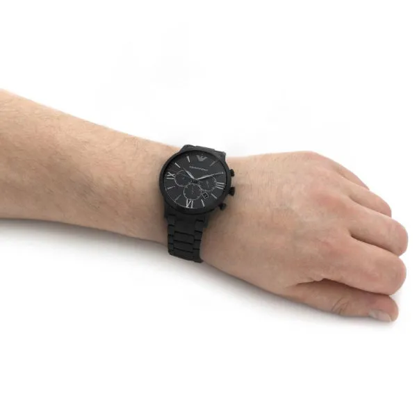 EMPORIO ARMANI Renato Black Stainless Steel Black Dial Chronograph Quartz Watch for Gents - EMPORIO ARMANI AR 11349