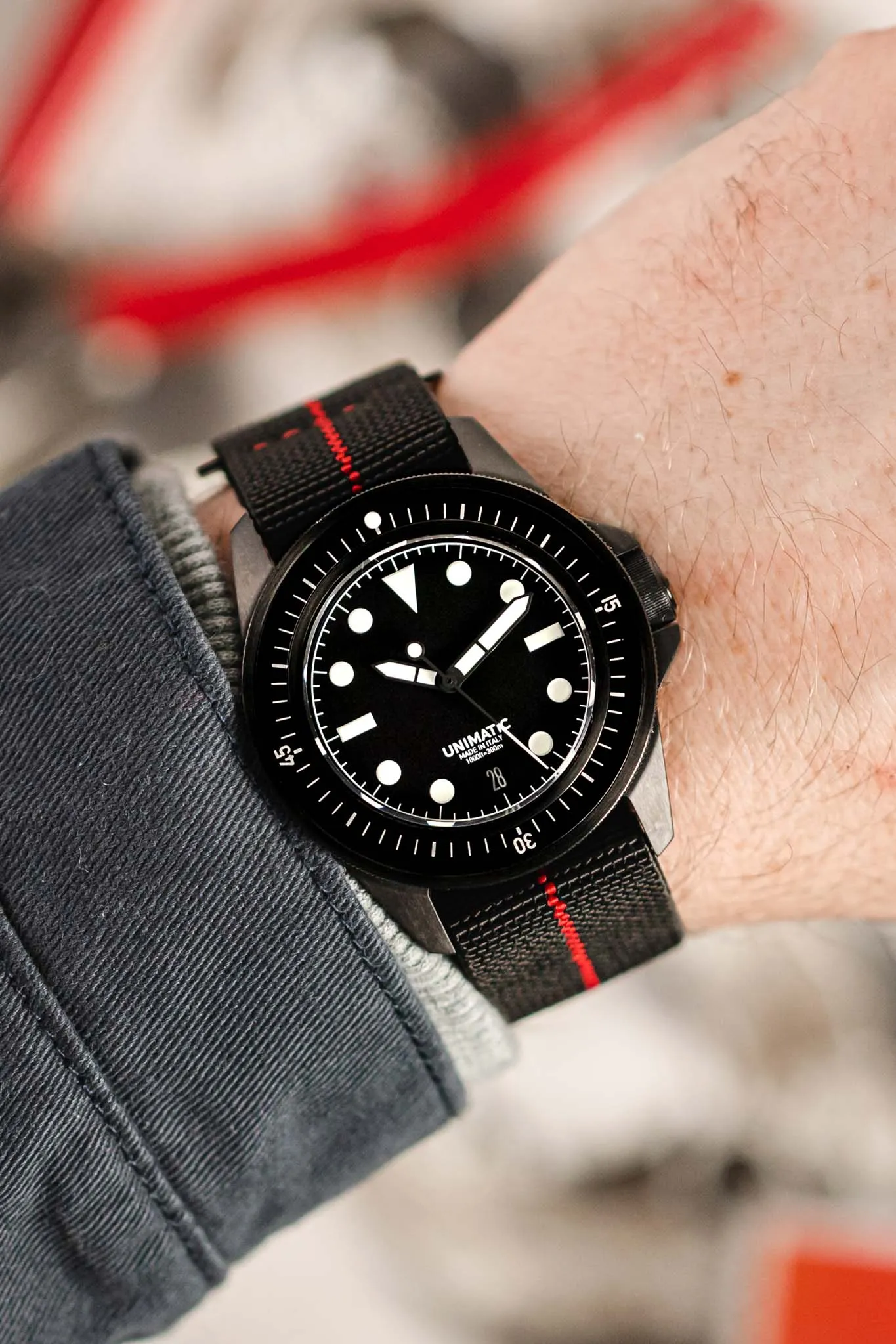 Erika's Originals BLACK OPS MN™ Strap with RED Centerline - BLACK Hardware