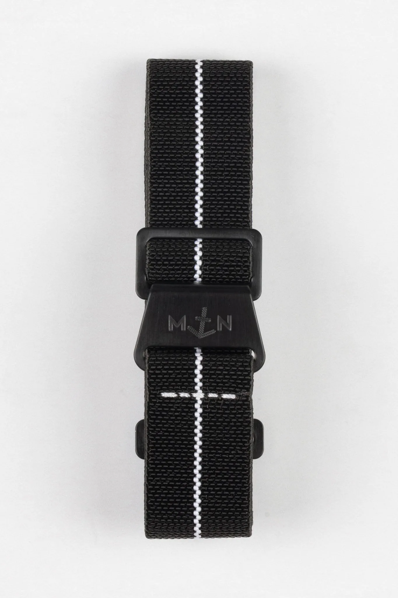 Erika's Originals BLACK OPS MN™ Strap with WHITE Centerline - BLACK Hardware
