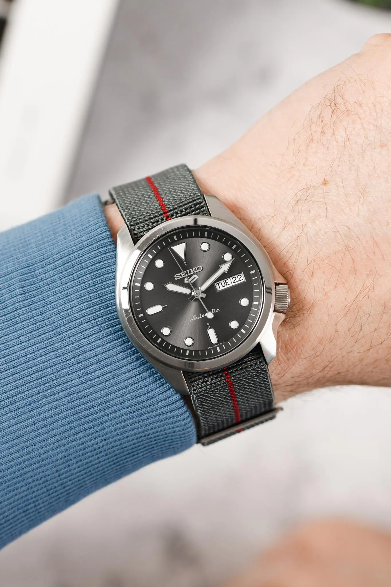 Erika's Originals MIRAGE MN™ Strap with RED Centerline - BRUSHED Hardware