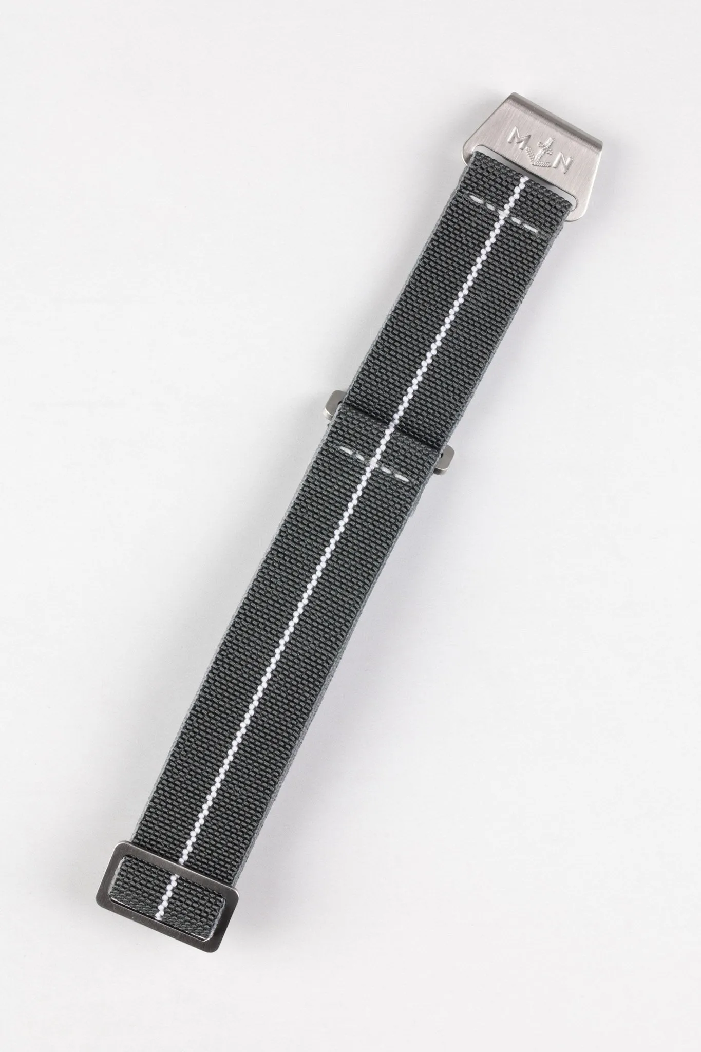 Erika's Originals MIRAGE MN™ Strap with WHITE Centerline - BRUSHED Hardware