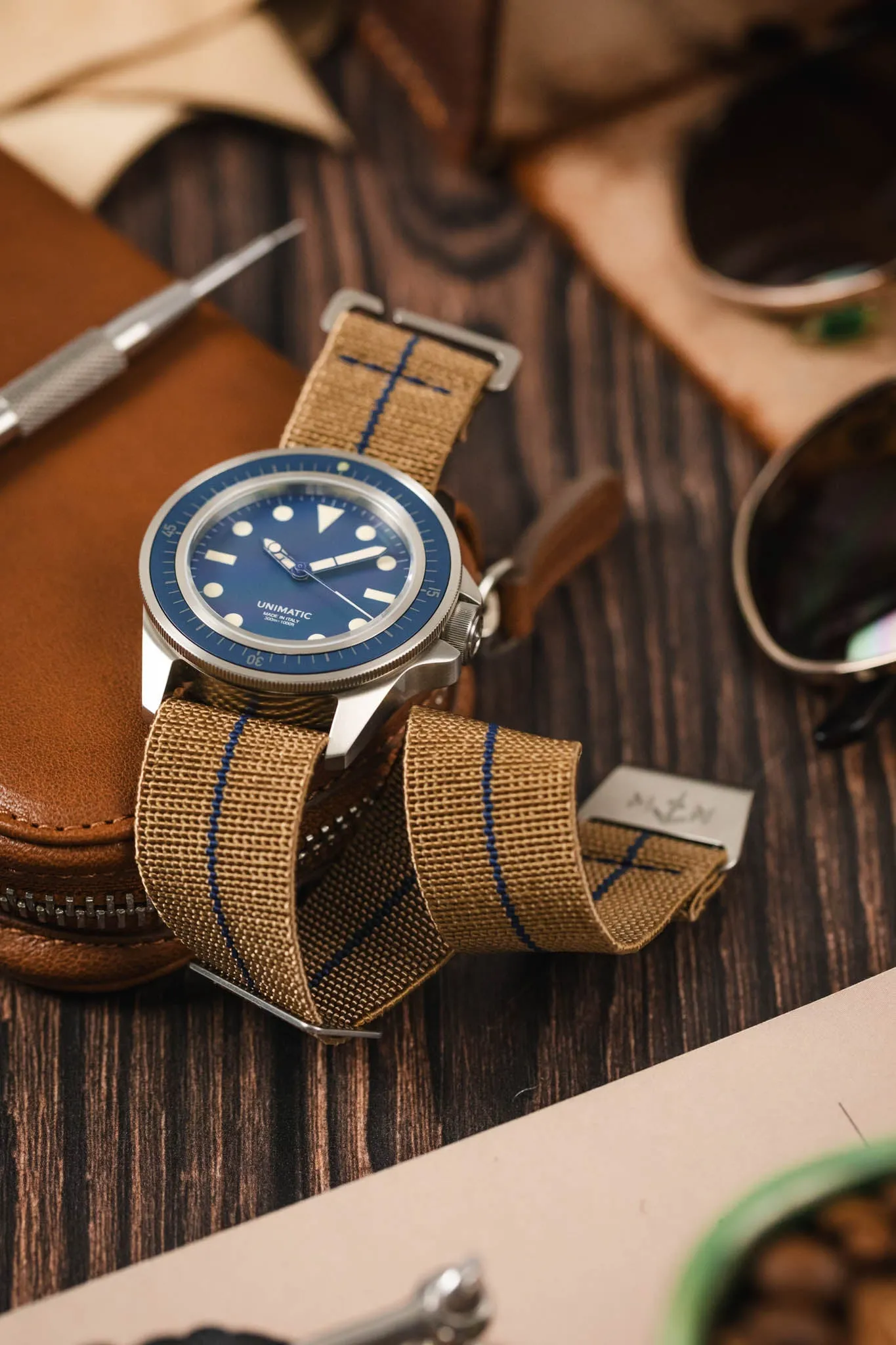 Erika's Originals SAHARA MN™ Watch Strap | Navy Blue Centerline
