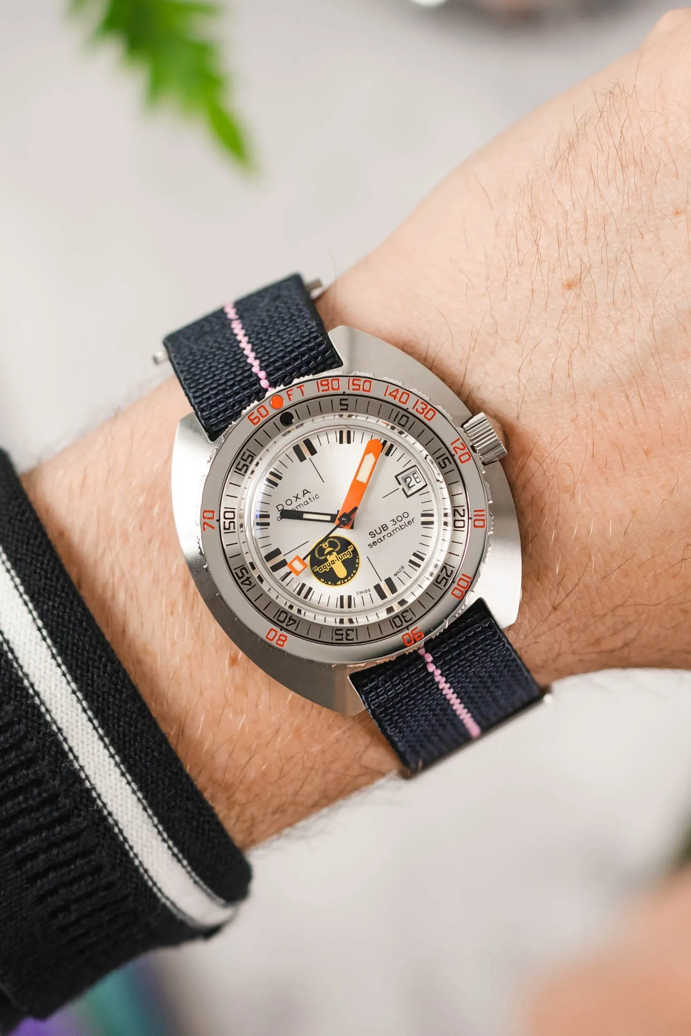 Erika's Originals TRIDENT MN™ Strap with PINK Centerline - BRUSHED Hardware