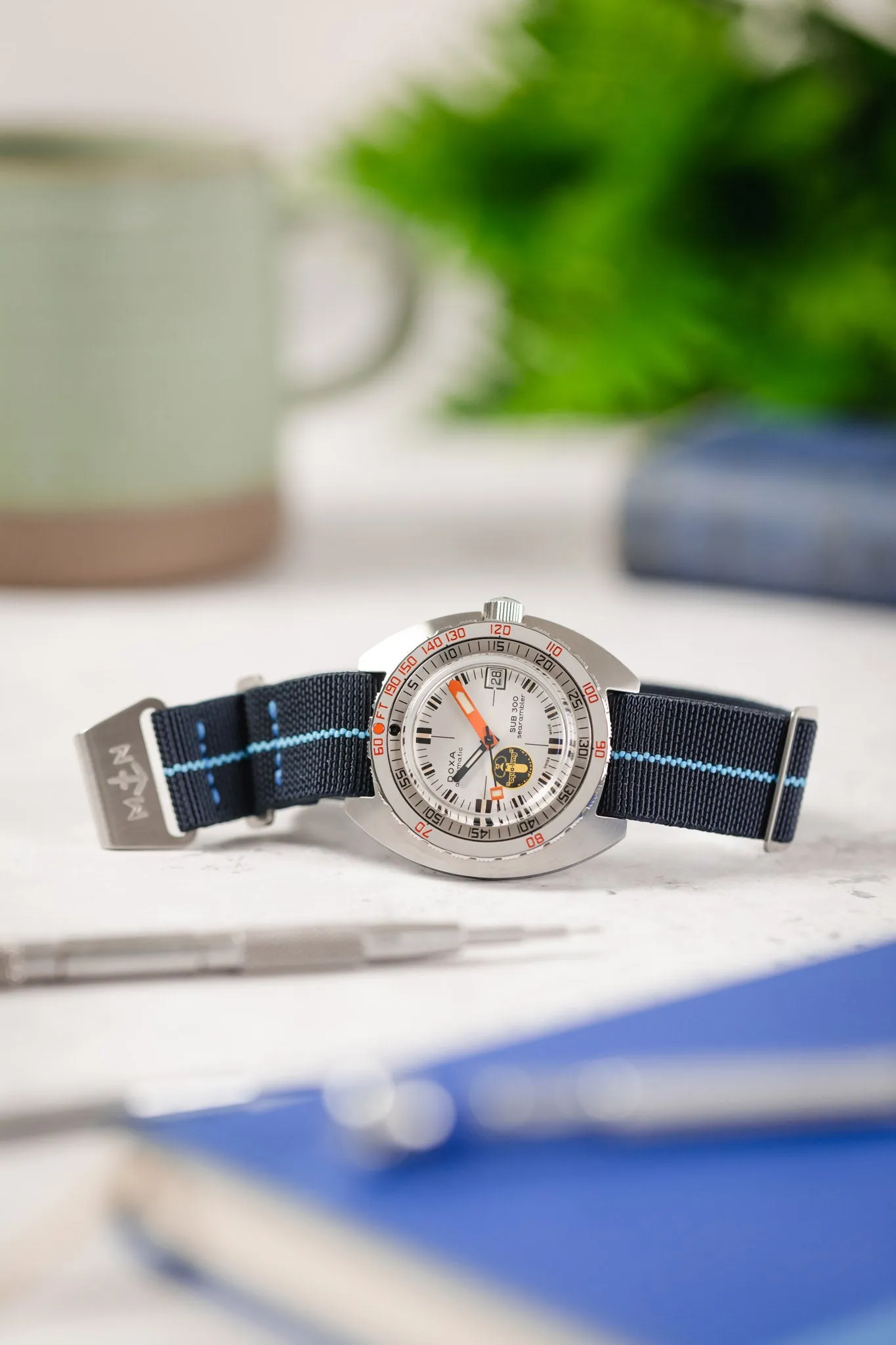 Erika's Originals TRIDENT MN™ Strap with TURQUOISE Centerline - BRUSHED Hardware