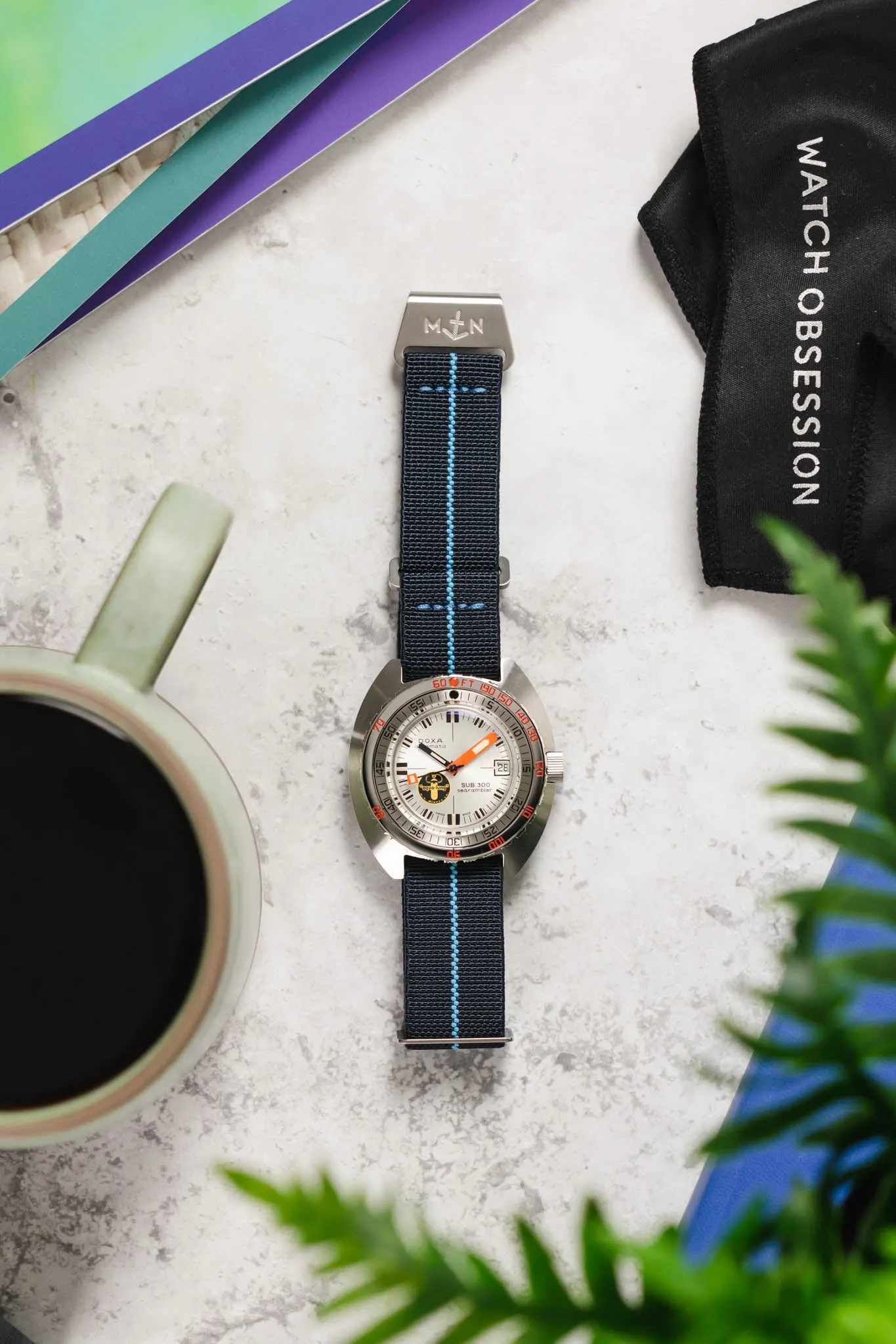 Erika's Originals TRIDENT MN™ Strap with TURQUOISE Centerline - BRUSHED Hardware