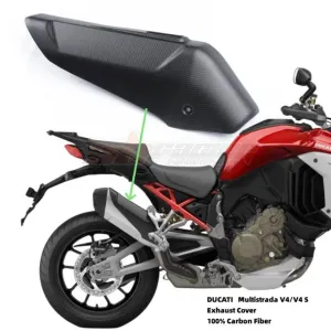 Exhaust Cover Heatshield Trim Fairing For Ducati Multistrada V4/V4S  V4S Sport  2020 2023 Full Carbon Fiber 100%