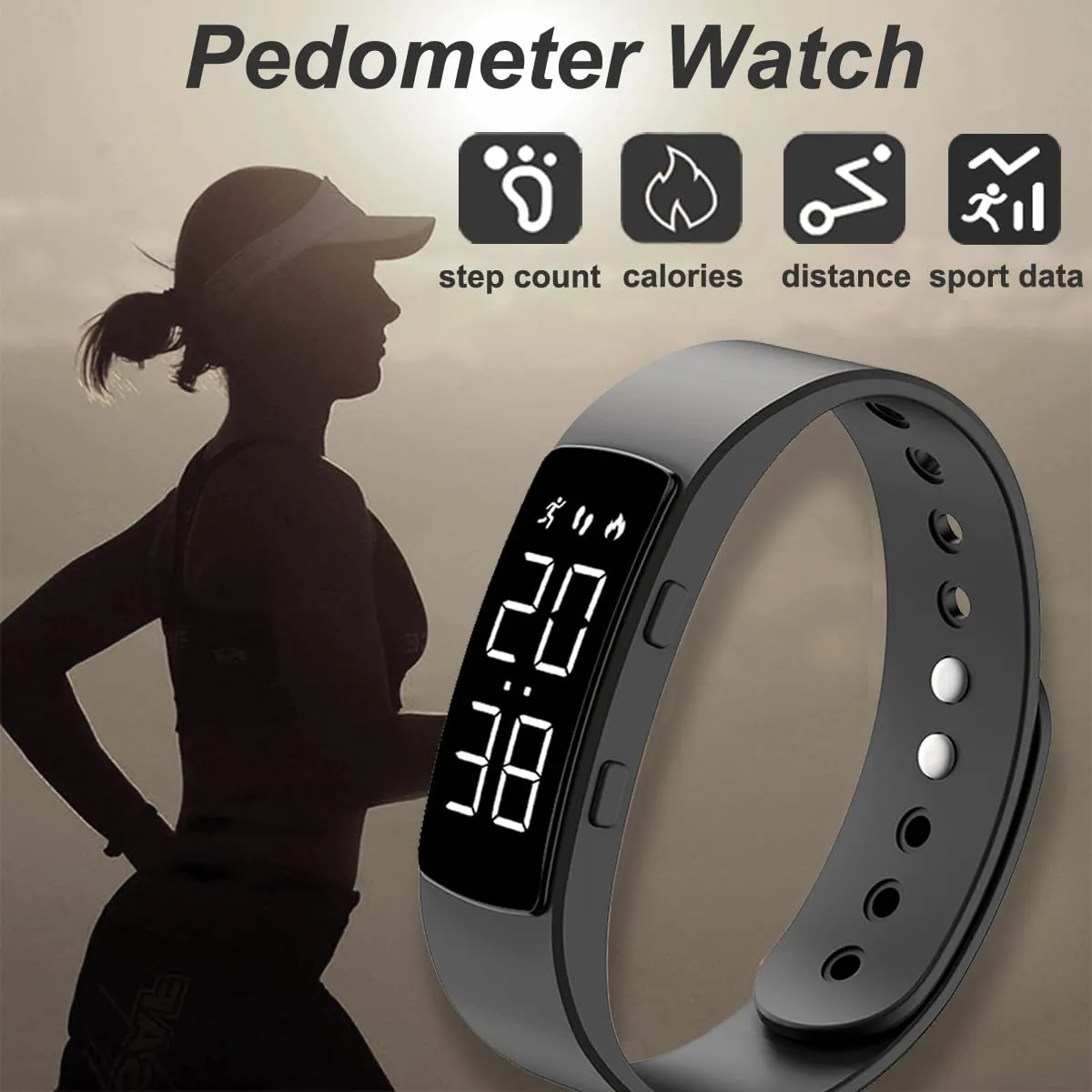 Findtime Non Bluetooth Fitness Tracker Pedometer Watch Step Counter Activity Tracker Sleep Tracker Alarm Clock Stopwatch Digital Waterproof Fitness Watch