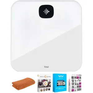 Fitbit Aria Air Bluetooth Digital Body Weight & BMI Smart Scale w/ Fitness Bundle