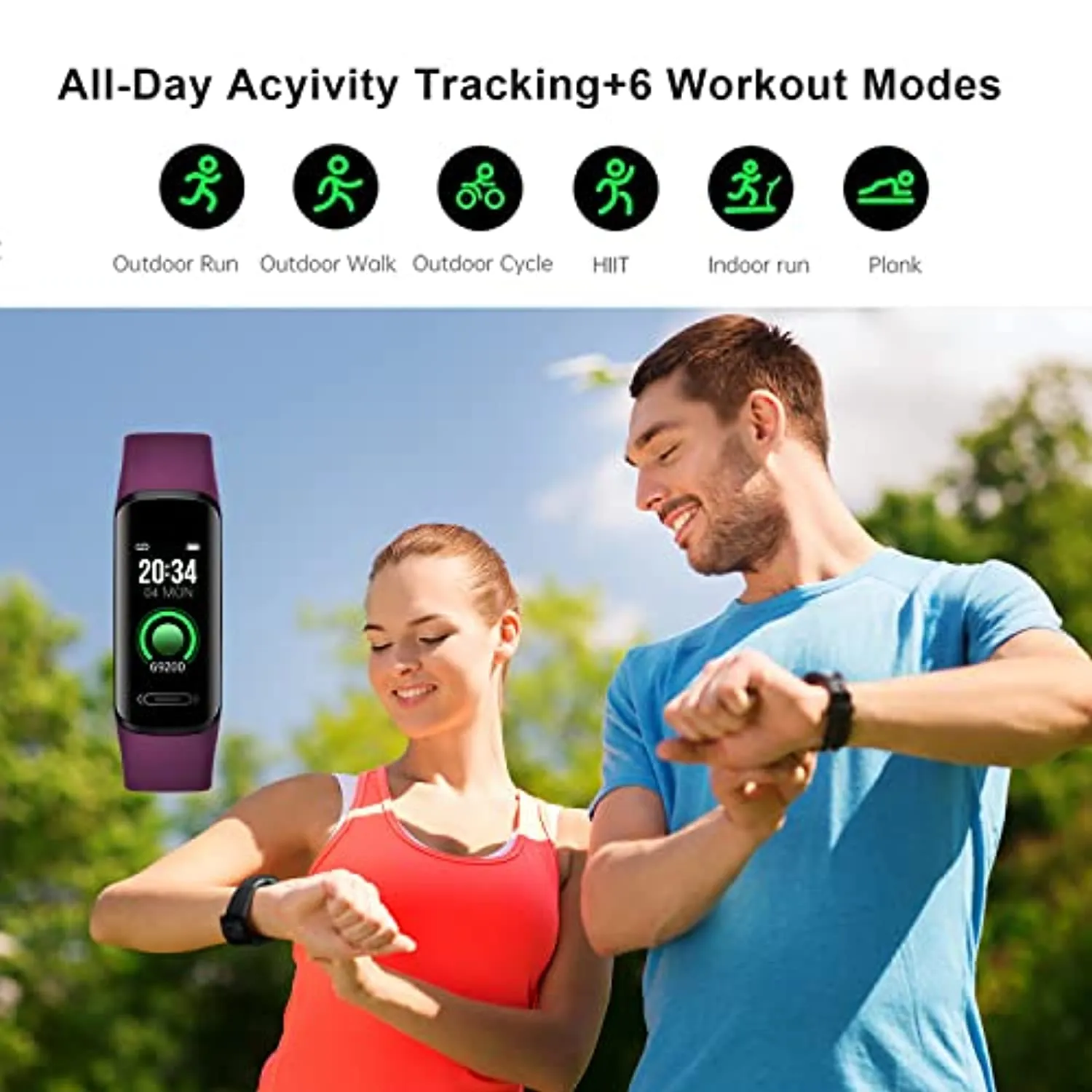 Fitness Tracker HR, Activity Fitness Trackers with Body Temperature Heart Rate Sleep Health Blood Pressure Monitor, IP68 Waterproof Calorie Steps Counter Tracker Pedometer Watch for Men Women Teens
