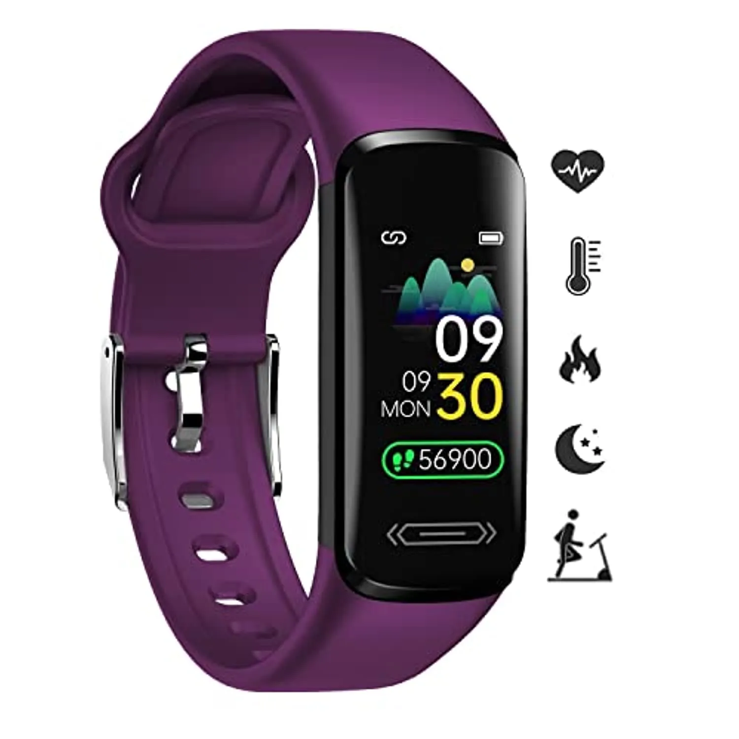 Fitness Tracker HR, Activity Fitness Trackers with Body Temperature Heart Rate Sleep Health Blood Pressure Monitor, IP68 Waterproof Calorie Steps Counter Tracker Pedometer Watch for Men Women Teens