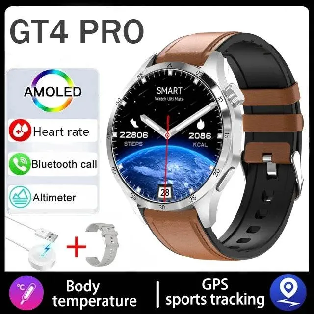 For Huawei GT4 Smart Watch Men 2024 New Watch 4 Pro AMOLED HD Screen Bluetooth Call NFC Health Monitoring GPS Tracker Smartwatch