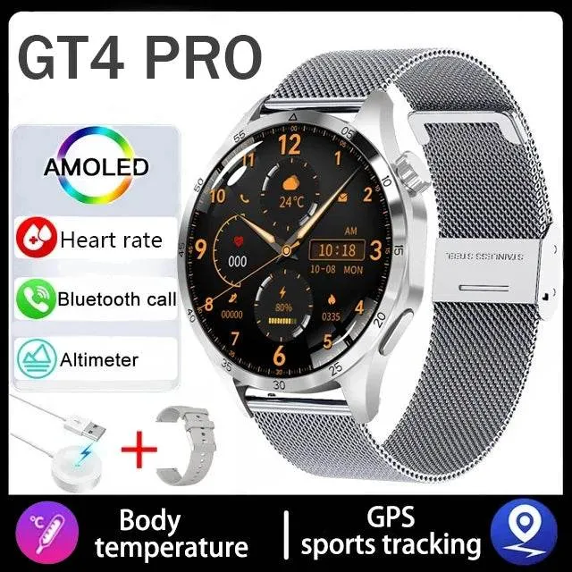 For Huawei GT4 Smart Watch Men 2024 New Watch 4 Pro AMOLED HD Screen Bluetooth Call NFC Health Monitoring GPS Tracker Smartwatch
