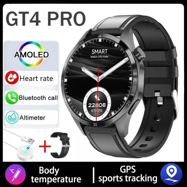 For Huawei GT4 Smart Watch Men 2024 New Watch 4 Pro AMOLED HD Screen Bluetooth Call NFC Health Monitoring GPS Tracker Smartwatch