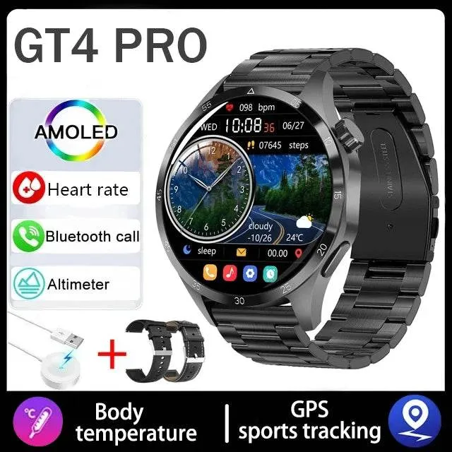 For Huawei GT4 Smart Watch Men 2024 New Watch 4 Pro AMOLED HD Screen Bluetooth Call NFC Health Monitoring GPS Tracker Smartwatch