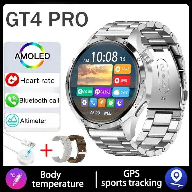 For Huawei GT4 Smart Watch Men 2024 New Watch 4 Pro AMOLED HD Screen Bluetooth Call NFC Health Monitoring GPS Tracker Smartwatch