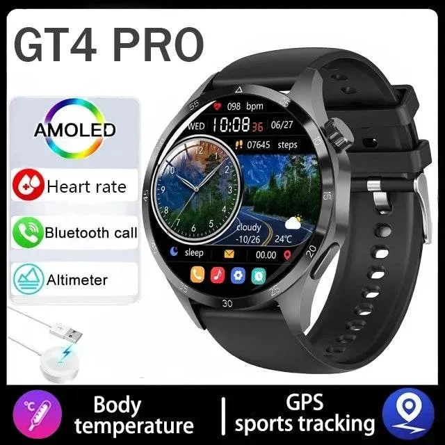 For Huawei GT4 Smart Watch Men 2024 New Watch 4 Pro AMOLED HD Screen Bluetooth Call NFC Health Monitoring GPS Tracker Smartwatch