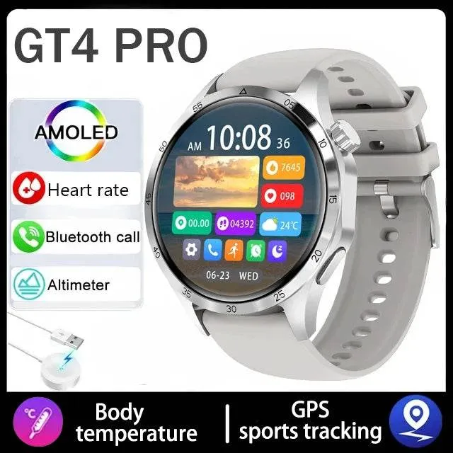 For Huawei GT4 Smart Watch Men 2024 New Watch 4 Pro AMOLED HD Screen Bluetooth Call NFC Health Monitoring GPS Tracker Smartwatch