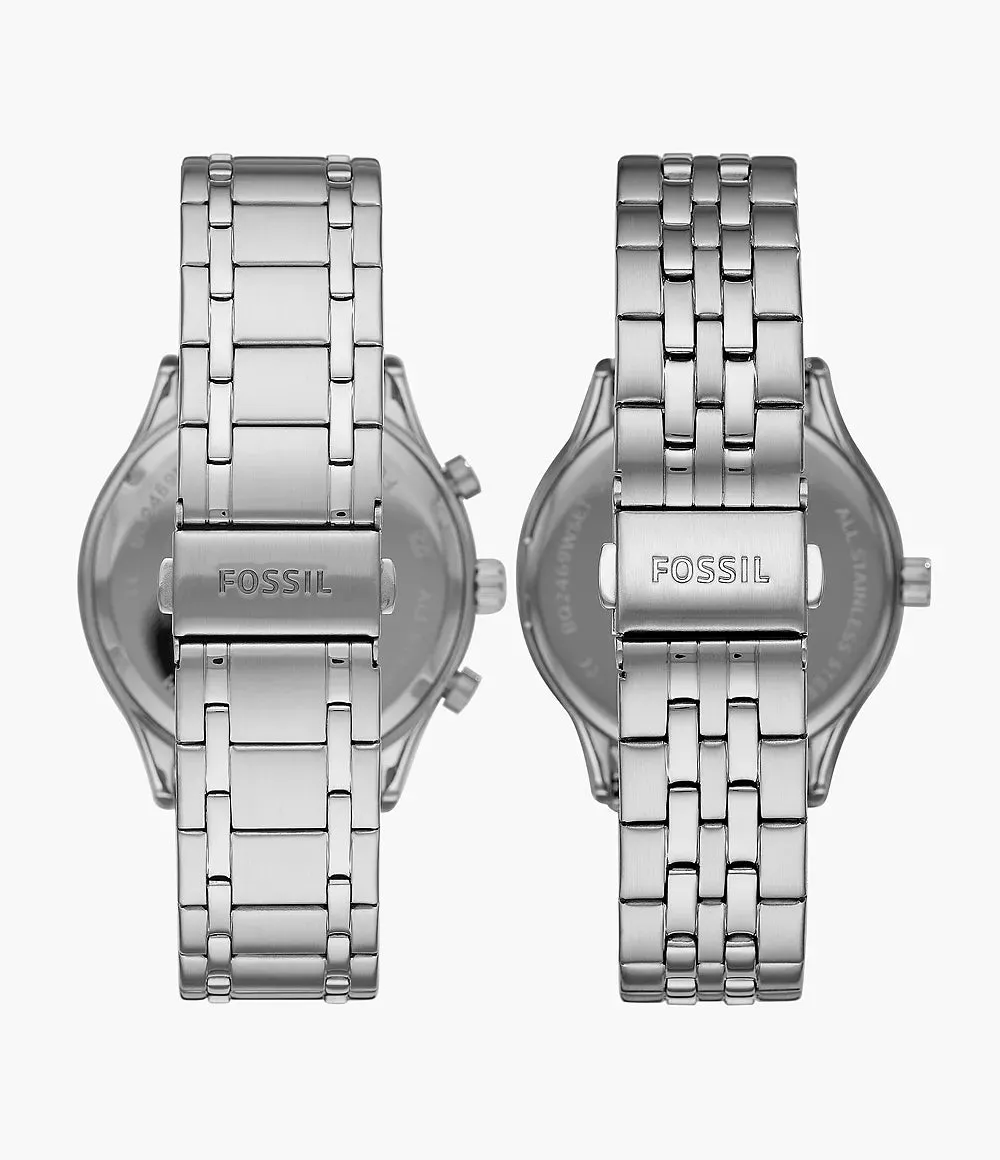 Fossil Couple Set His Her Stainless Steel Watches - BQ2469SET
