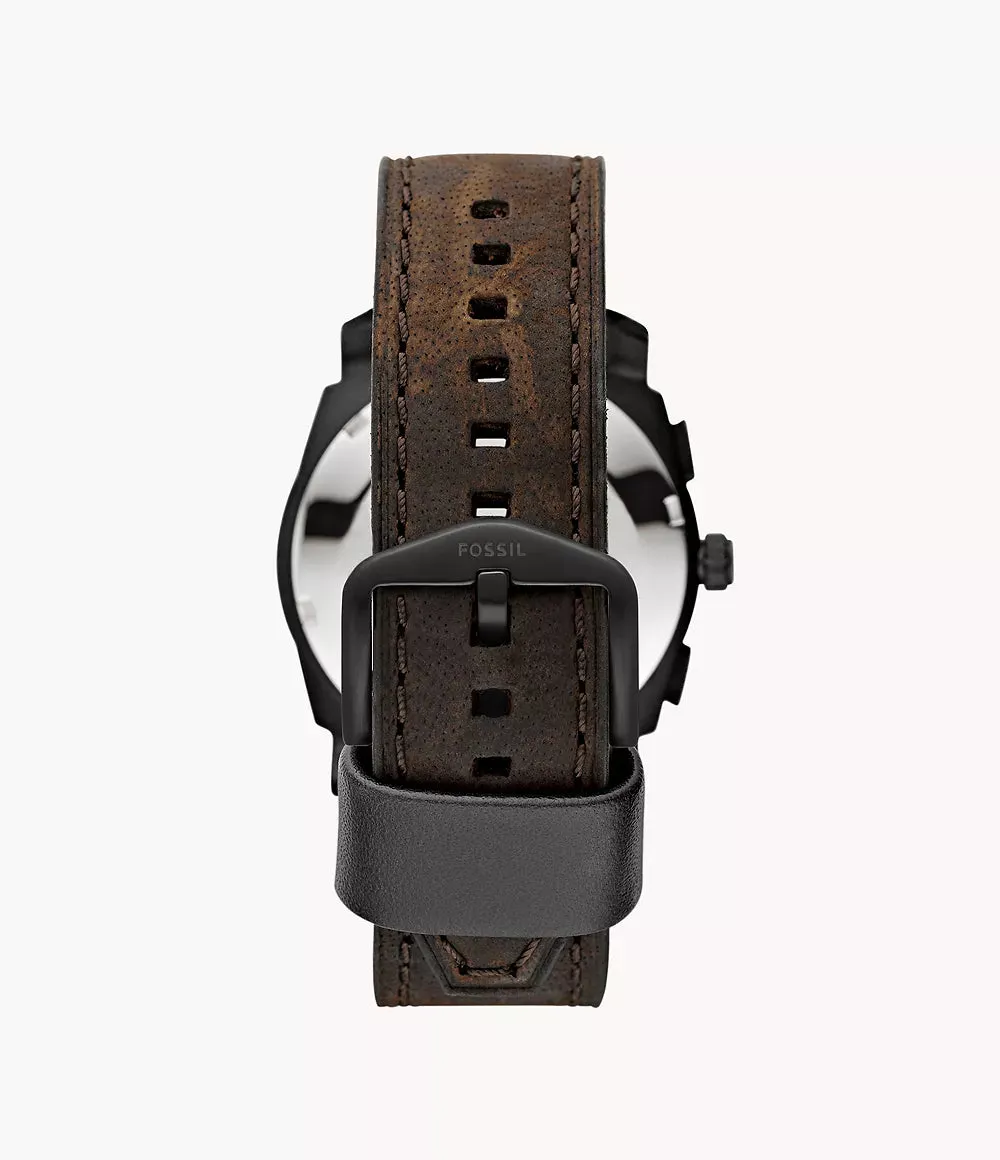 Fossil Machine Mid-Size Chronograph Brown Leather 42mm Mens Watch